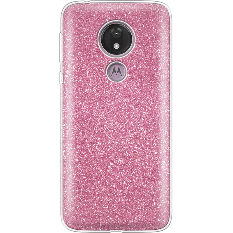 Чехол с блёстками Motorola Moto G7 Power XT1955 Розовый