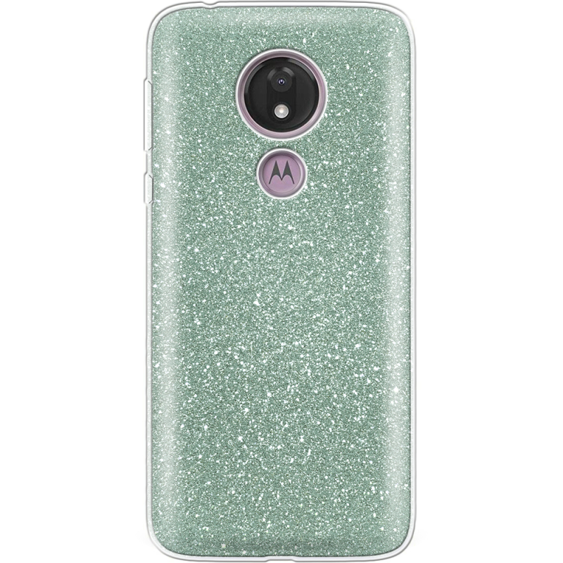 Чехол с блёстками Motorola Moto G7 Power XT1955 Зеленый