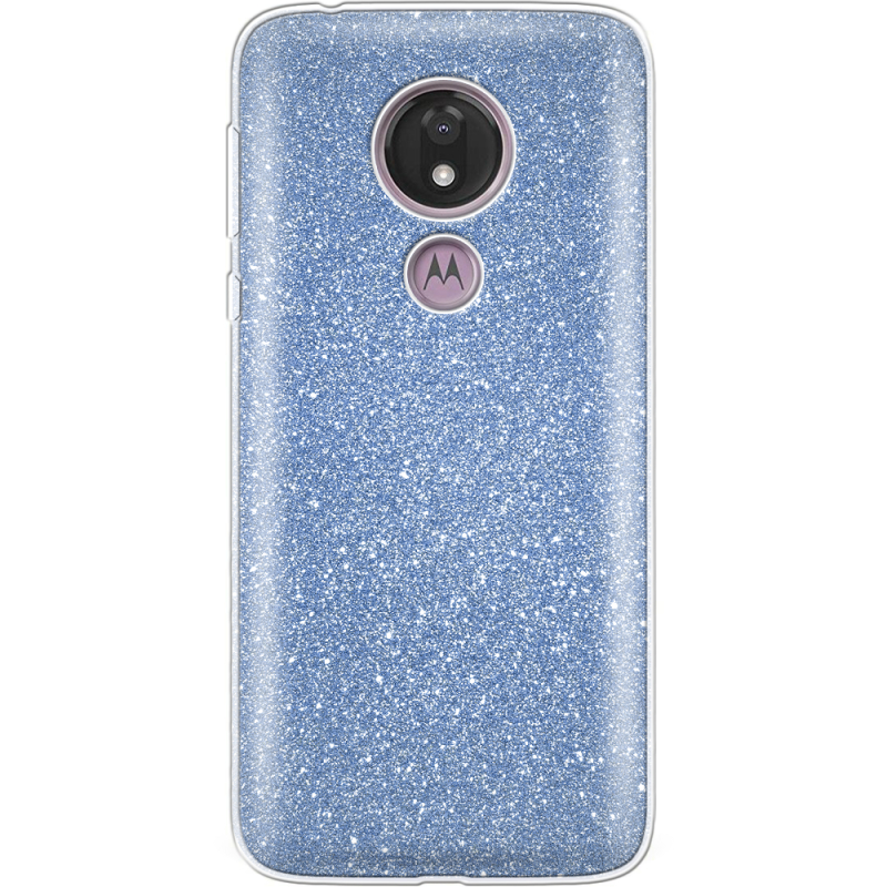 Чехол с блёстками Motorola Moto G7 Power XT1955 Голубой