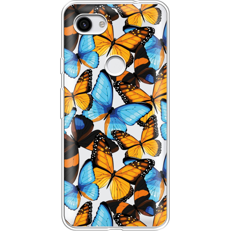 Прозрачный чехол Uprint Google Pixel 3a Butterfly Morpho