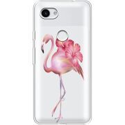 Прозрачный чехол Uprint Google Pixel 3a Floral Flamingo