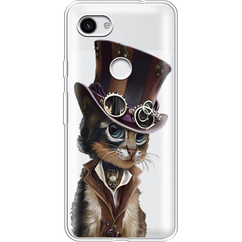 Прозрачный чехол Uprint Google Pixel 3a Steampunk Cat