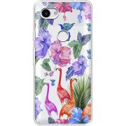 Прозрачный чехол Uprint Google Pixel 3a Flamingo