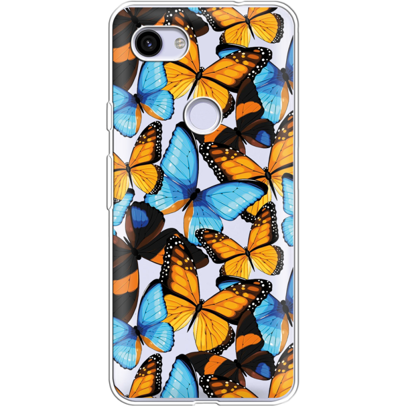 Прозрачный чехол Uprint Google Pixel 3a XL Butterfly Morpho