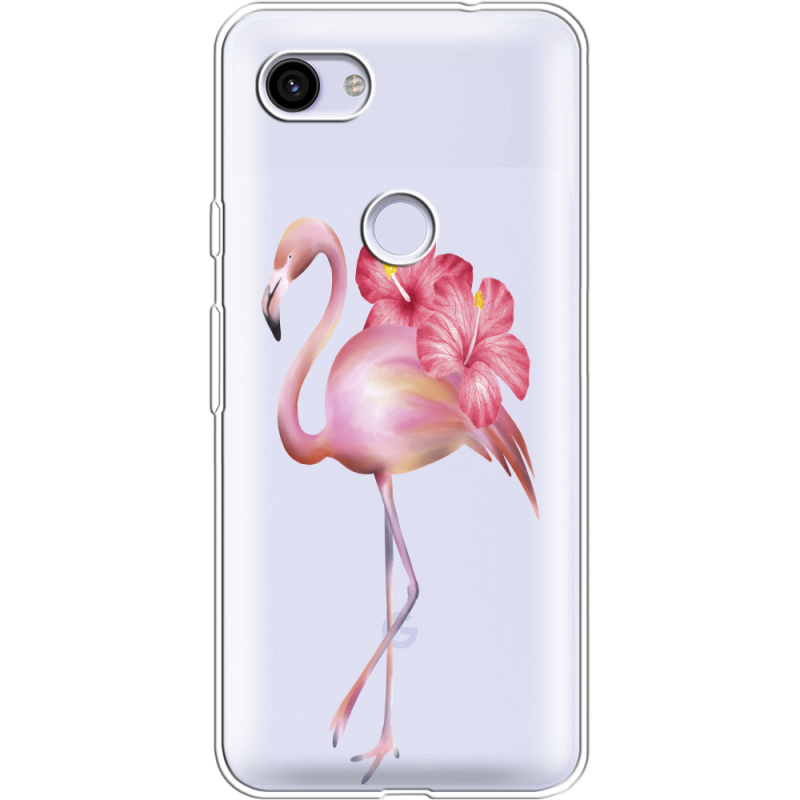 Прозрачный чехол Uprint Google Pixel 3a XL Floral Flamingo