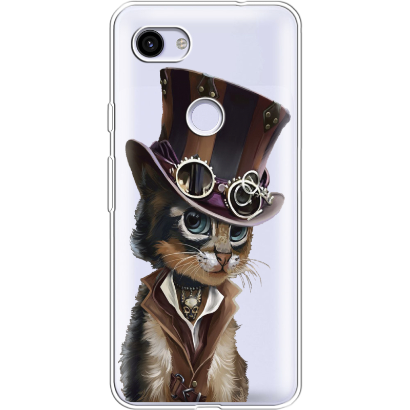 Прозрачный чехол Uprint Google Pixel 3a XL Steampunk Cat