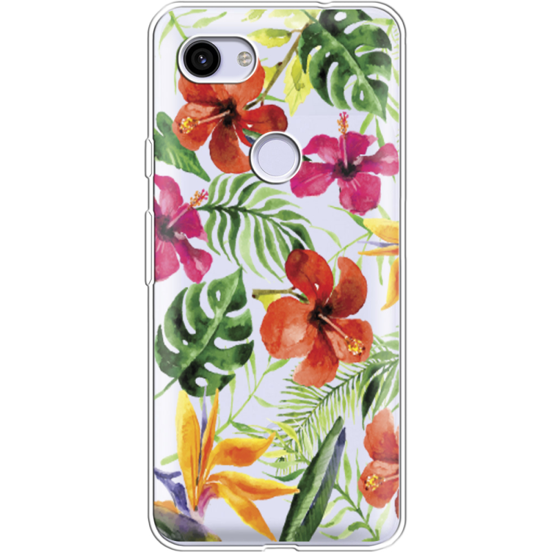 Прозрачный чехол Uprint Google Pixel 3a XL Tropical Flowers