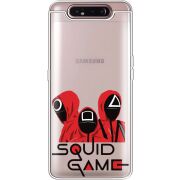 Прозрачный чехол Uprint Samsung A805 Galaxy A80 siquid game люди в красном