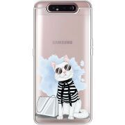 Прозрачный чехол Uprint Samsung A805 Galaxy A80 Cat Style