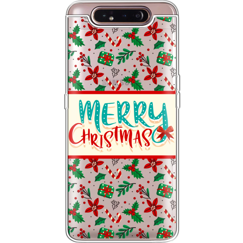 Прозрачный чехол Uprint Samsung A805 Galaxy A80 Vintage Christmas Pattern