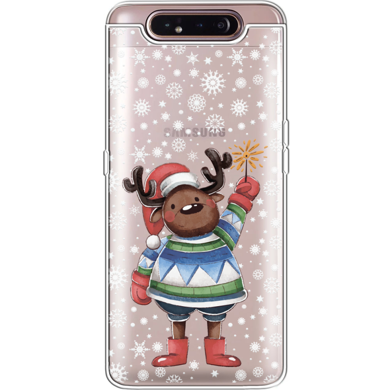 Прозрачный чехол Uprint Samsung A805 Galaxy A80 Christmas Deer with Snow