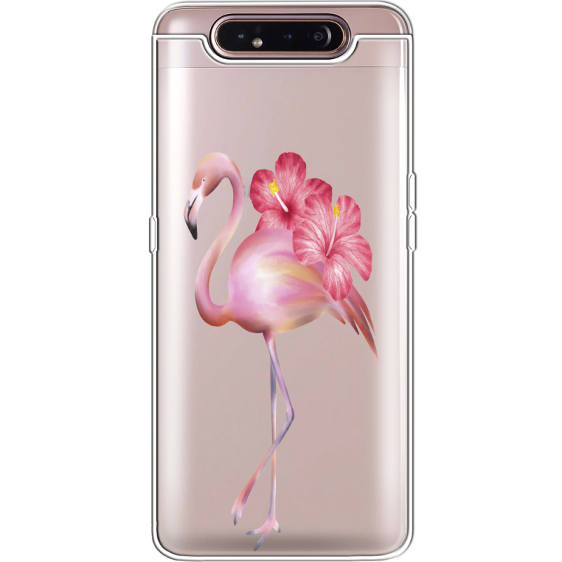 Прозрачный чехол Uprint Samsung A805 Galaxy A80 Floral Flamingo