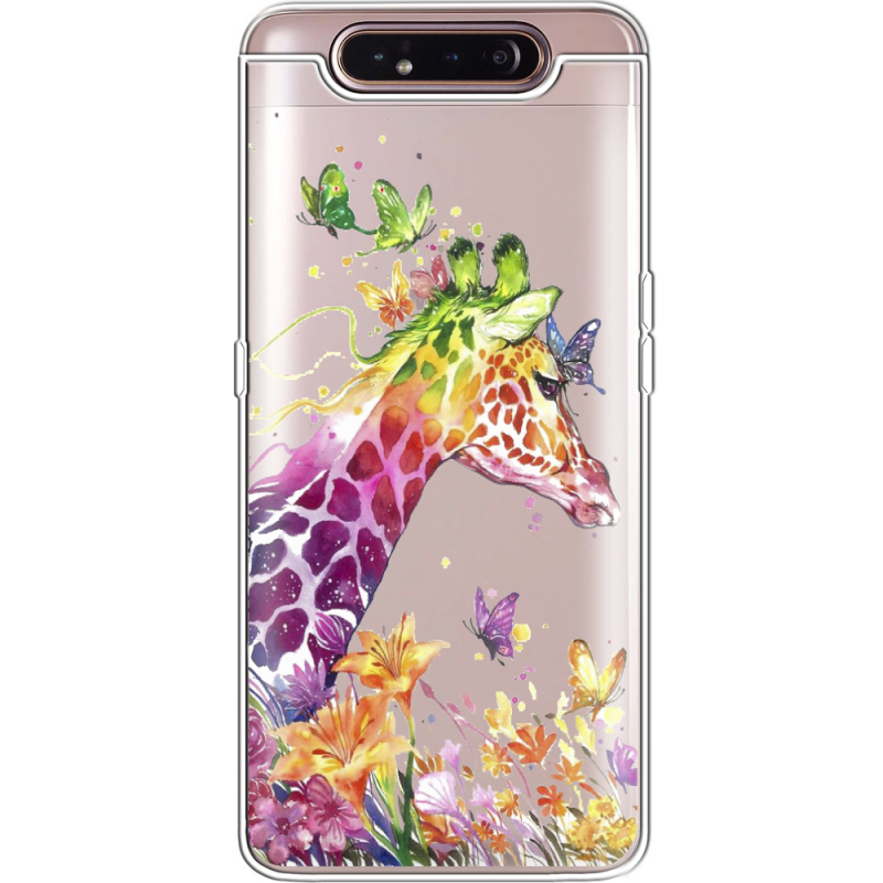 Прозрачный чехол Uprint Samsung A805 Galaxy A80 Colorful Giraffe