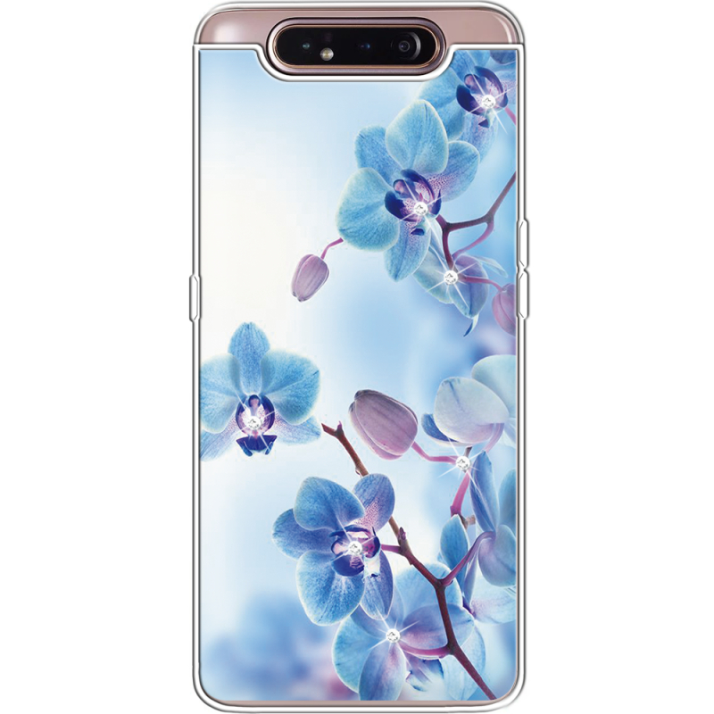 Чехол со стразами Samsung A805 Galaxy A80 Orchids