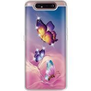 Чехол со стразами Samsung A805 Galaxy A80 Butterflies