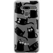 Прозрачный чехол Uprint LG G8 ThinQ с 3D-глазками Black Kitty