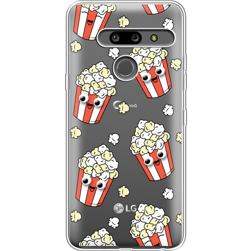 Прозрачный чехол Uprint LG G8 ThinQ с 3D-глазками Popcorn