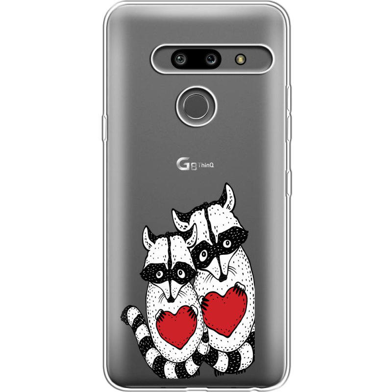 Прозрачный чехол Uprint LG G8 ThinQ Raccoons in love