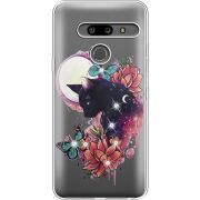 Чехол со стразами LG G8 ThinQ Cat in Flowers