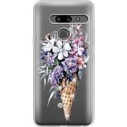 Чехол со стразами LG G8 ThinQ Ice Cream Flowers