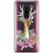 Чехол со стразами Xiaomi Mi 9T / Mi 9T Pro Deer with flowers