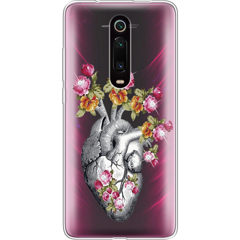 Чехол со стразами Xiaomi Mi 9T / Mi 9T Pro Heart