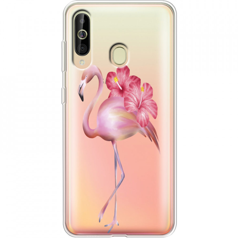 Прозрачный чехол Uprint Samsung A6060 Galaxy A60 Floral Flamingo