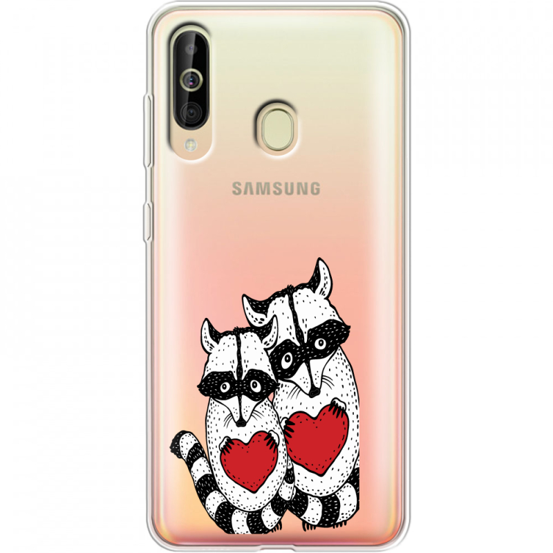 Прозрачный чехол Uprint Samsung A6060 Galaxy A60 Raccoons in love