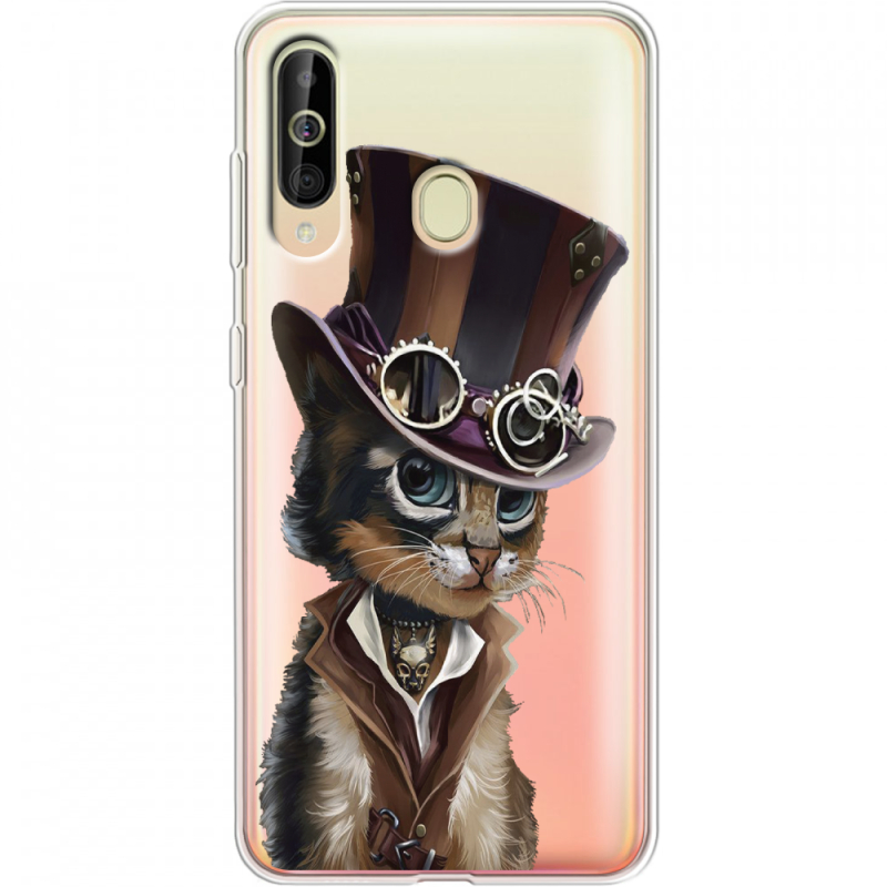 Прозрачный чехол Uprint Samsung A6060 Galaxy A60 Steampunk Cat