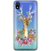 Чехол со стразами Xiaomi Redmi 7A Deer with flowers
