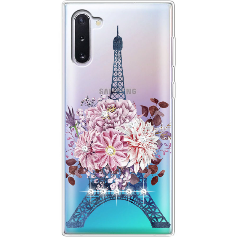 Чехол со стразами Samsung N970 Galaxy Note 10 Eiffel Tower