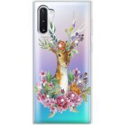 Чехол со стразами Samsung N970 Galaxy Note 10 Deer with flowers