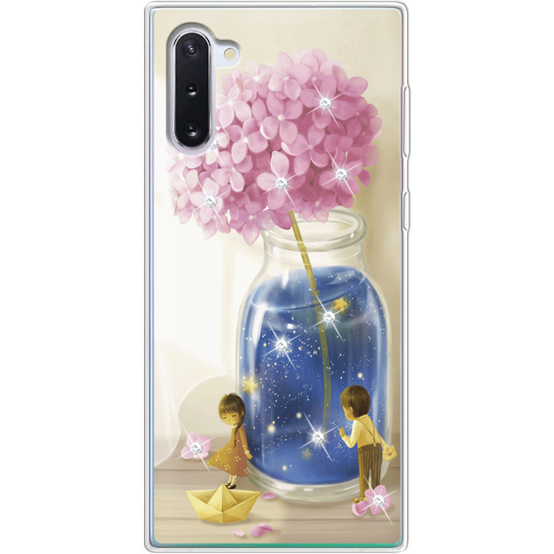 Чехол со стразами Samsung N970 Galaxy Note 10 Little Boy and Girl