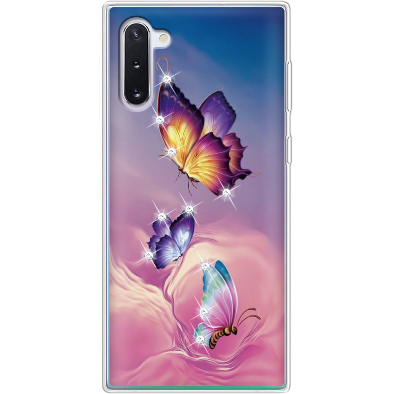 Чехол со стразами Samsung N970 Galaxy Note 10 Butterflies