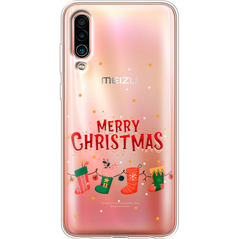 Прозрачный чехол Uprint Meizu 16Xs Merry Christmas