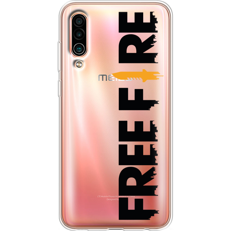 Прозрачный чехол Uprint Meizu 16Xs Free Fire Black Logo