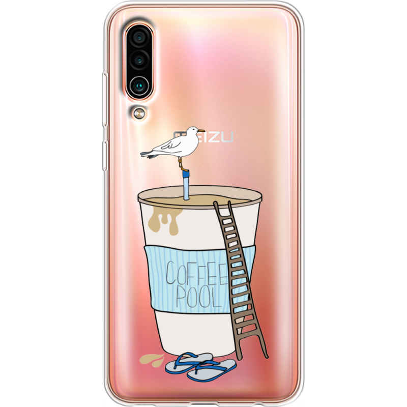 Прозрачный чехол Uprint Meizu 16Xs Segull in Cofee Pool