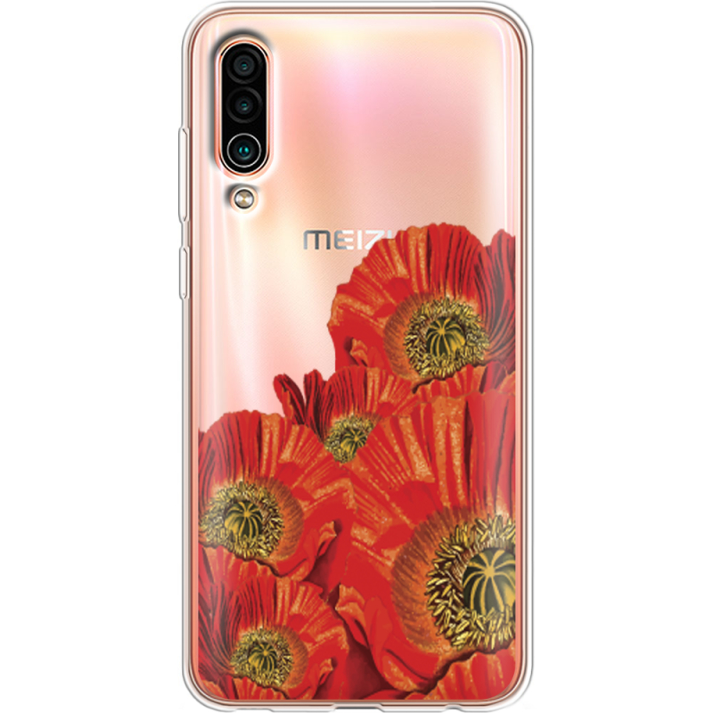 Прозрачный чехол Uprint Meizu 16Xs Red Poppies