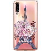 Чехол со стразами Meizu 16Xs Eiffel Tower