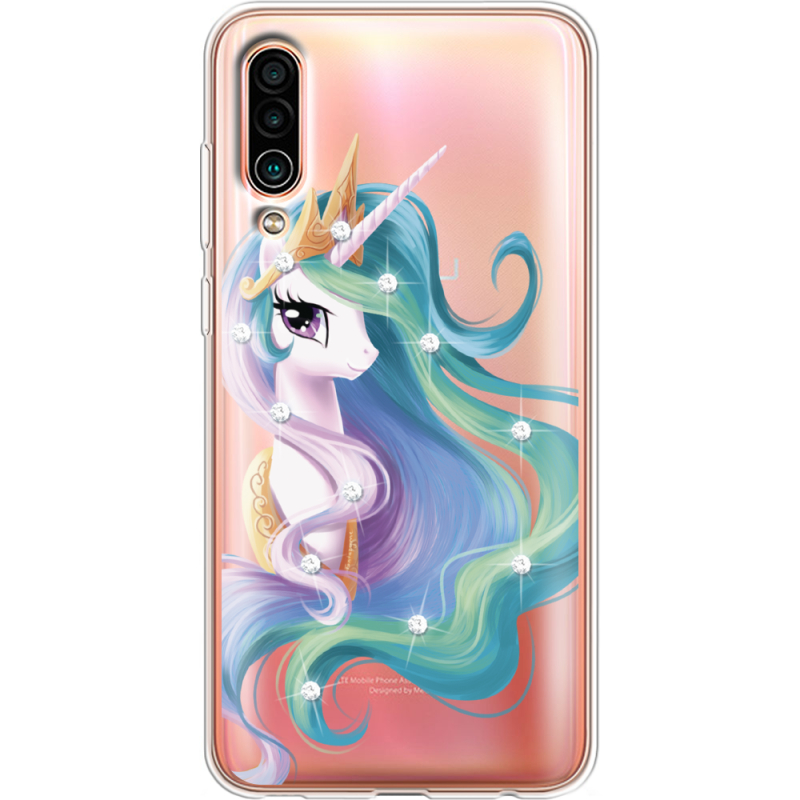 Чехол со стразами Meizu 16Xs Unicorn Queen