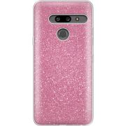 Чехол с блёстками LG G8 ThinQ Розовый