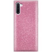 Чехол с блёстками Samsung N970 Galaxy Note 10 Розовый