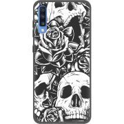 Черный чехол Uprint Samsung A705 Galaxy A70 Skull and Roses
