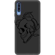 Черный чехол Uprint Samsung A705 Galaxy A70 Skull and Roses