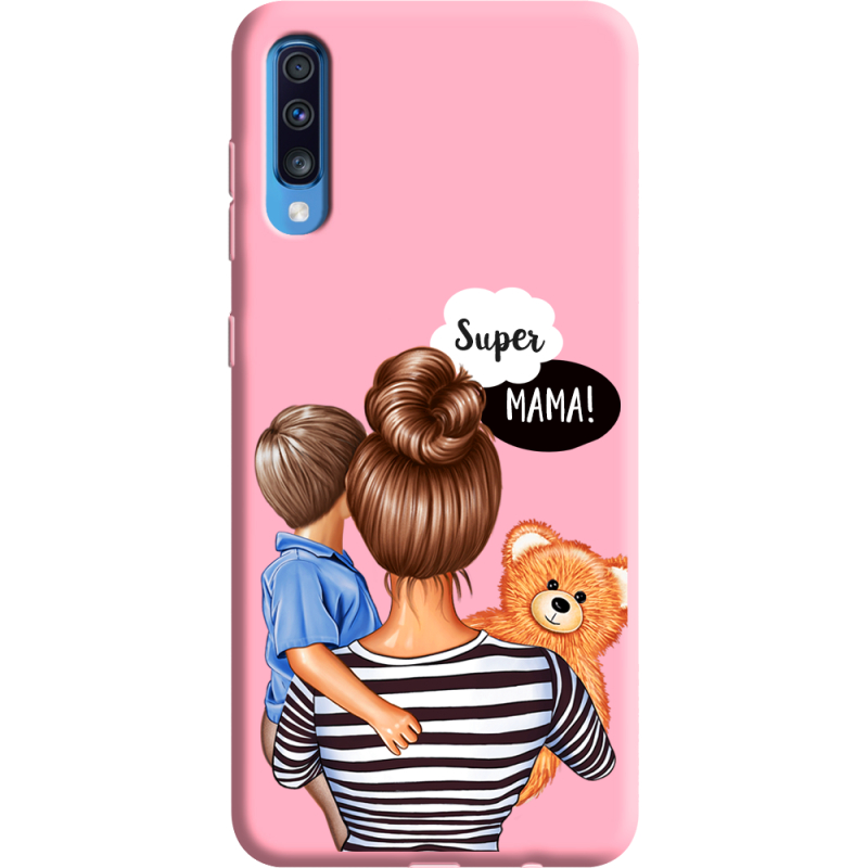 Розовый чехол Uprint Samsung A705 Galaxy A70 Super Mama and Son