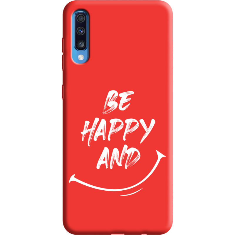 Красный чехол Uprint Samsung A705 Galaxy A70 be happy and