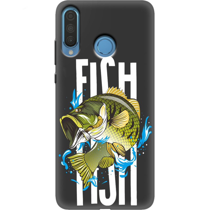 Черный чехол Uprint Huawei P30 Lite Fish