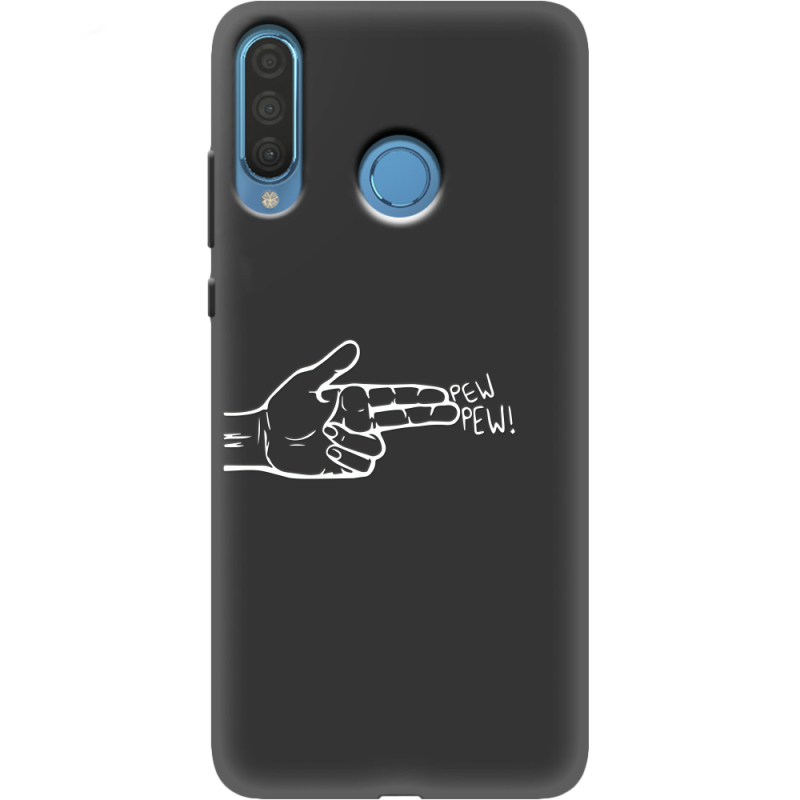 Черный чехол Uprint Huawei P30 Lite Pew Pew