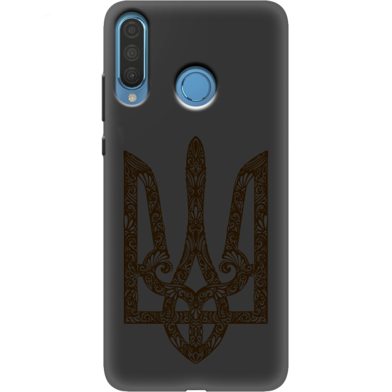 Черный чехол Uprint Huawei P30 Lite Ukrainian Trident