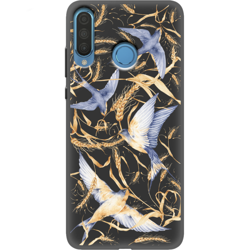 Черный чехол Uprint Huawei P30 Lite Ластівки